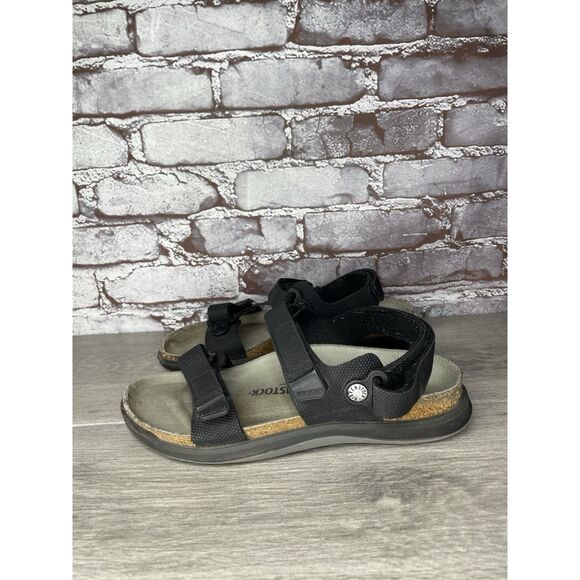 Birkenstock Kalahari Black Cross Country Strap Sandals Women Sz 39EU/8.5M US - Picture 1 of 16